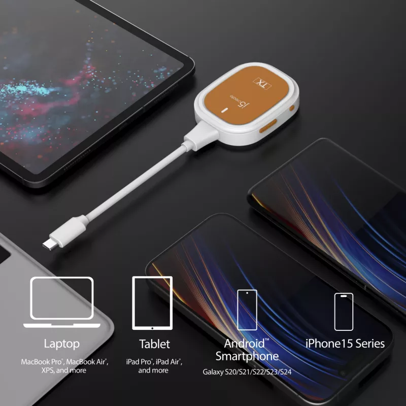 j5create ScreenCast FHD USB-C draadloze display-extender, dongle, USB, USB Type-C, wit, 1 A, 0 - 40 °C