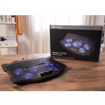 Laptop-koelpad Thermaltake Massive 12 Max 43,2 cm 5 ventilatoren zwart