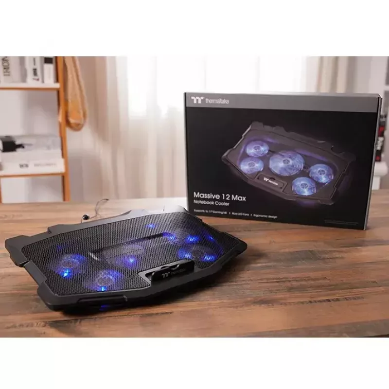 Laptop-koelpad Thermaltake Massive 12 Max 43,2 cm 5 ventilatoren zwart