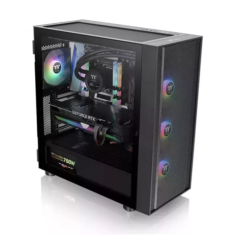 PC-behuizing Thermaltake H570 TG ARGB Midi Tower zwart
