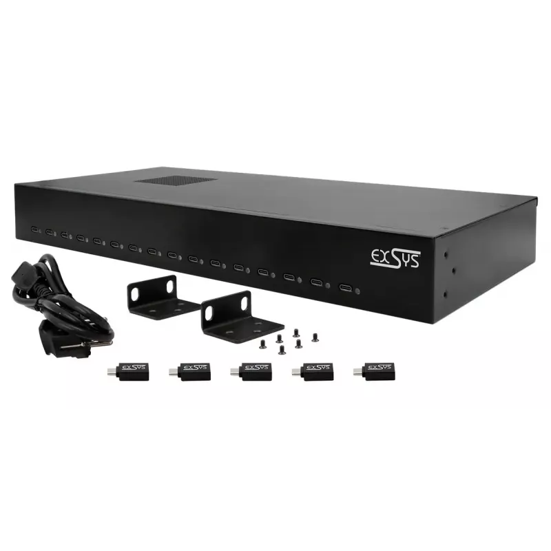 Oplader voor mobiele apparaten EXSYS EX-11016 universeel zwart AC snelopladen