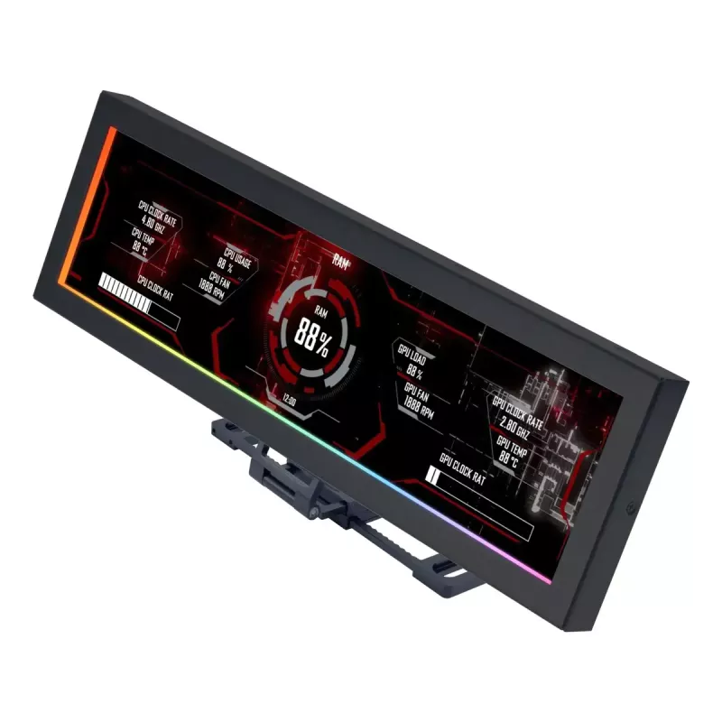 Displaypaneel Lian Li SM088X, universele behuizing, 237×73×13 mm, 5 V, zwart