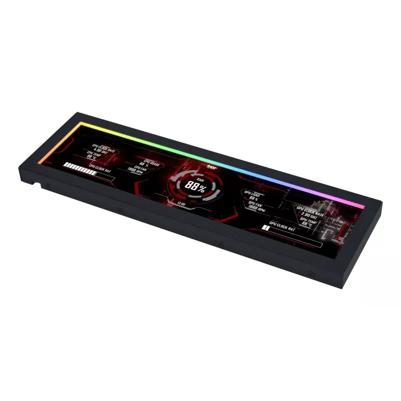 Displaypaneel Lian Li SM088X, universele behuizing, 237×73×13 mm, 5 V, zwart