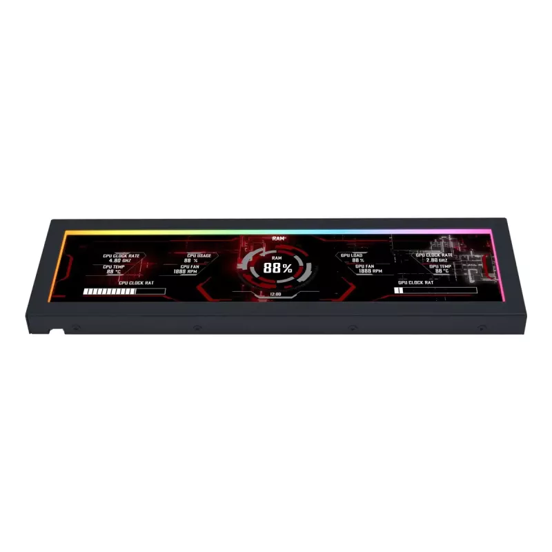 Displaypaneel Lian Li SM088X, universele behuizing, 237×73×13 mm, 5 V, zwart