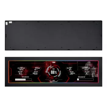 Displaypaneel Lian Li SM088X, universele behuizing, 237×73×13 mm, 5 V, zwart