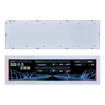 Displaypaneel Lian Li SM088W — universeel behuizingsdisplay, wit, 237×73×13 mm, 5 V ingang
