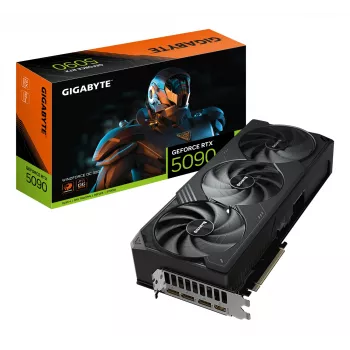 GIGABYTE GeForce RTX 5090 WINDFORCE OC 32G grafische kaart – 32 GB GDDR7, 512 bit, PCI-E 5.0, 2467 MHz kloksnelheid, 3 x DP 2.1a, 1 x HDMI 2.1b, NVIDIA DLSS 4, GV-N5090WF3OC-32GD