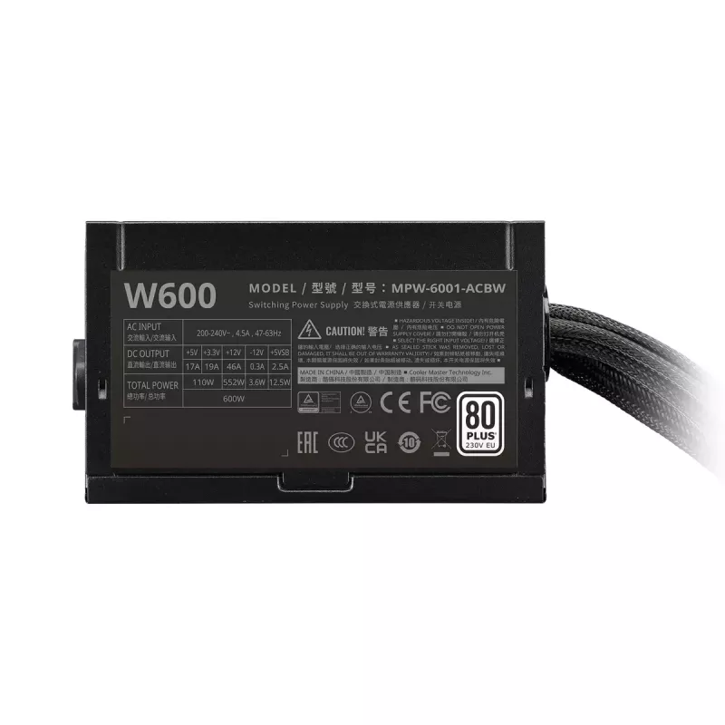 Voeding Cooler Master ELITE NEX White 600W