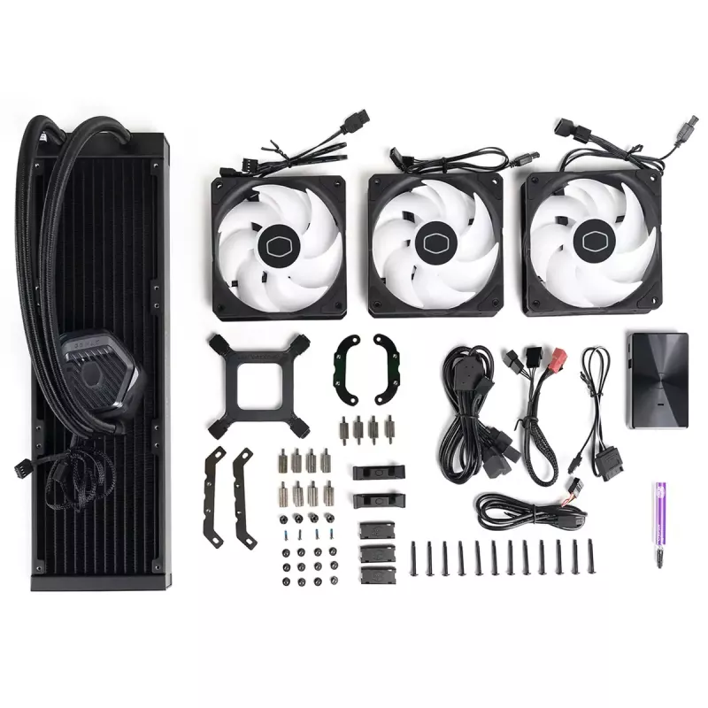 Vloeistofkoelingsset Cooler Master MasterLiquid 360 ATMOS 12 cm zwart