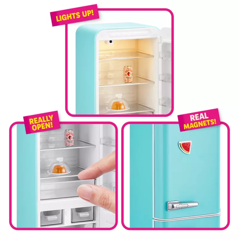 Speelset Zuru Mini Brands Mini Minis Fill the Fridge Playset — verzamelbare miniatuur-voedsel-koelkast-accessoires
