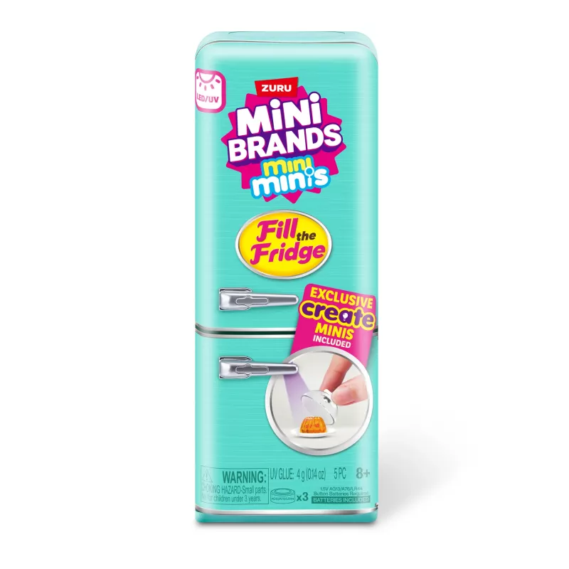 Speelset Zuru Mini Brands Mini Minis Fill the Fridge Playset — verzamelbare miniatuur-voedsel-koelkast-accessoires