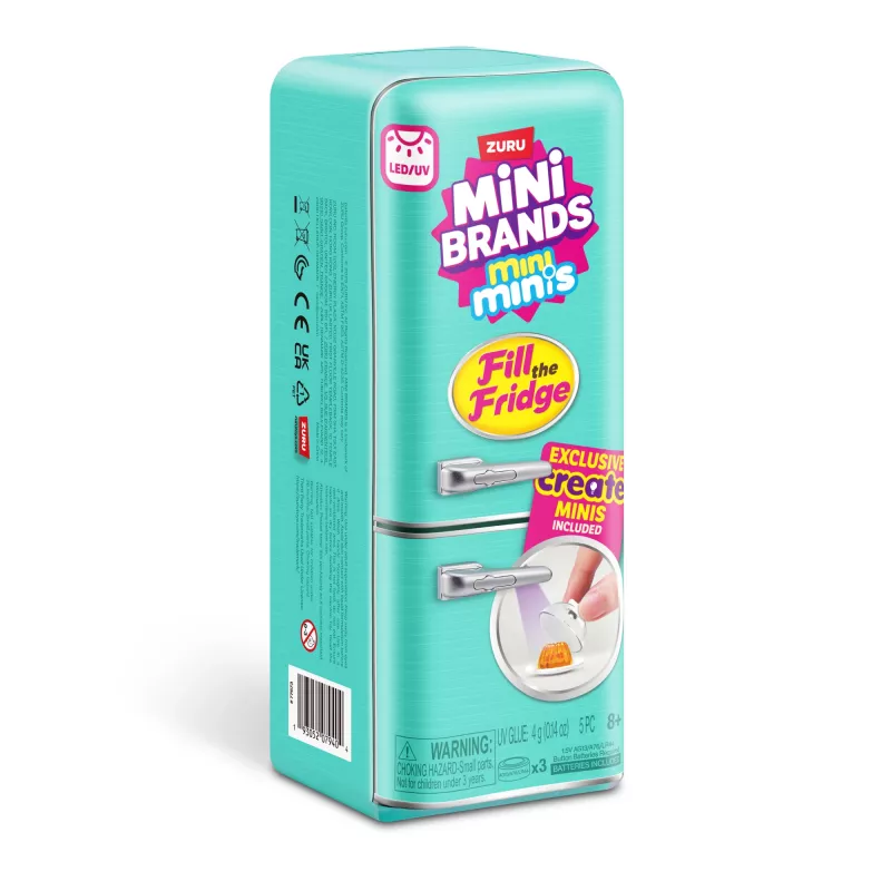 Speelset Zuru Mini Brands Mini Minis Fill the Fridge Playset — verzamelbare miniatuur-voedsel-koelkast-accessoires