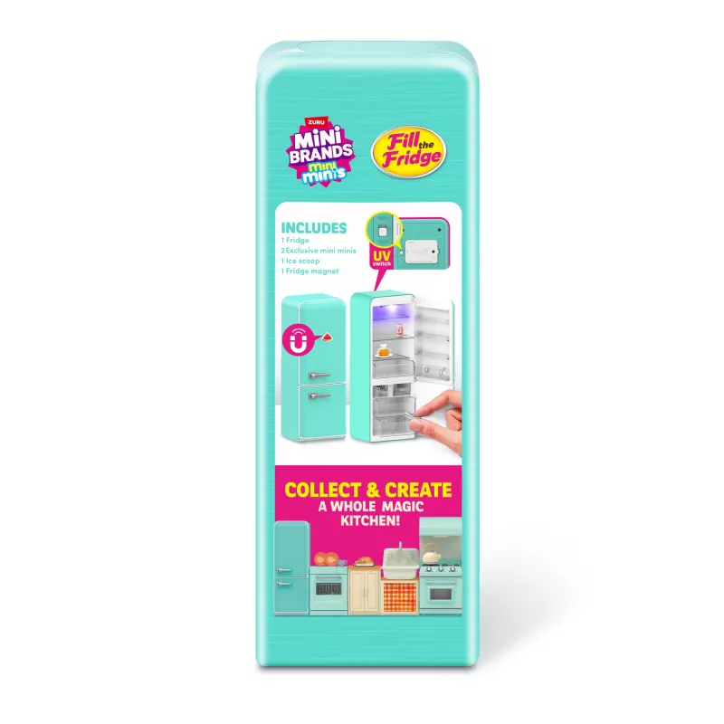 Speelset Zuru Mini Brands Mini Minis Fill the Fridge Playset — verzamelbare miniatuur-voedsel-koelkast-accessoires