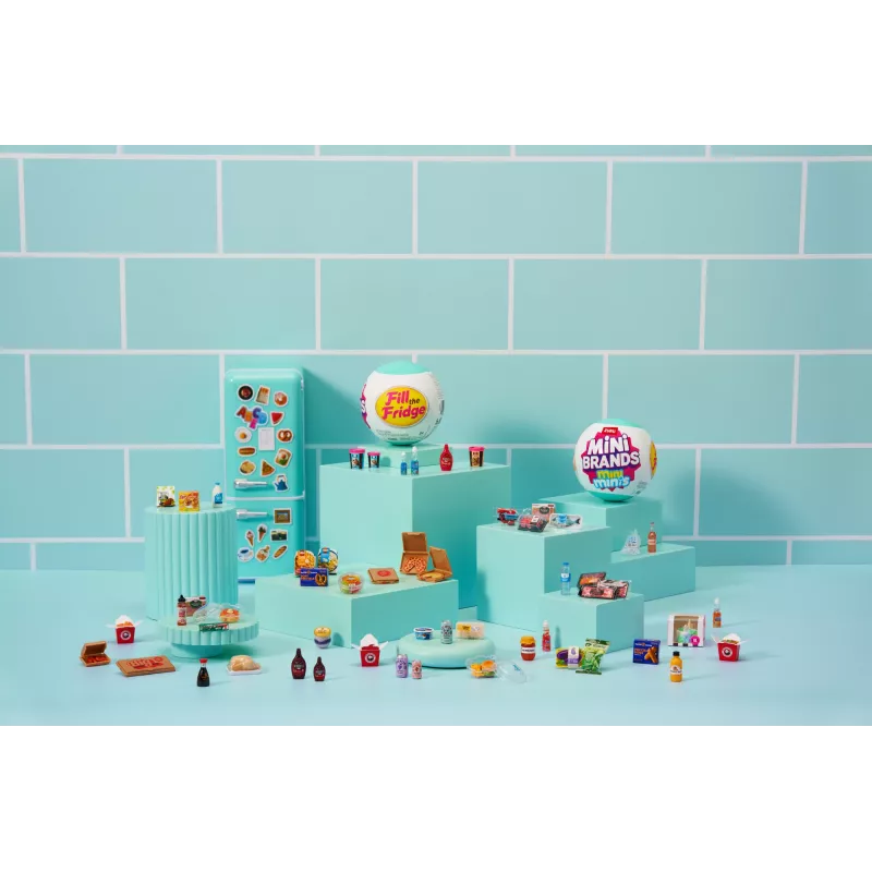 Speelset Zuru Mini Brands Mini Minis Fill the Fridge Playset — verzamelbare miniatuur-voedsel-koelkast-accessoires