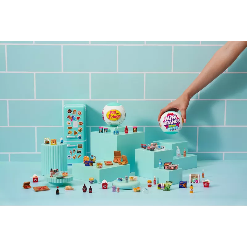 Speelset Zuru Mini Brands Mini Minis Fill the Fridge Playset — verzamelbare miniatuur-voedsel-koelkast-accessoires