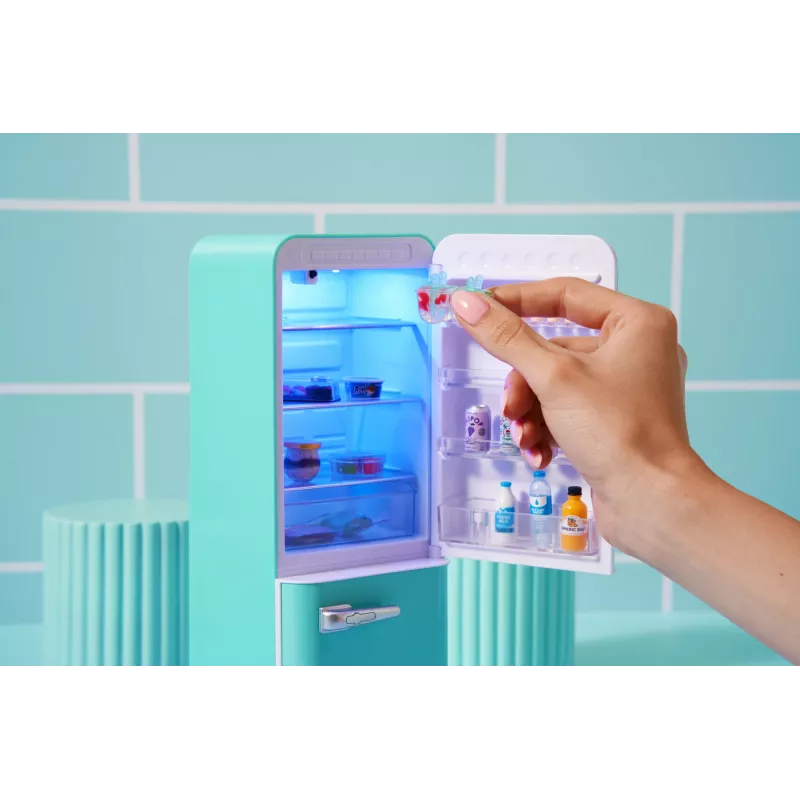 Speelset Zuru Mini Brands Mini Minis Fill the Fridge Playset — verzamelbare miniatuur-voedsel-koelkast-accessoires