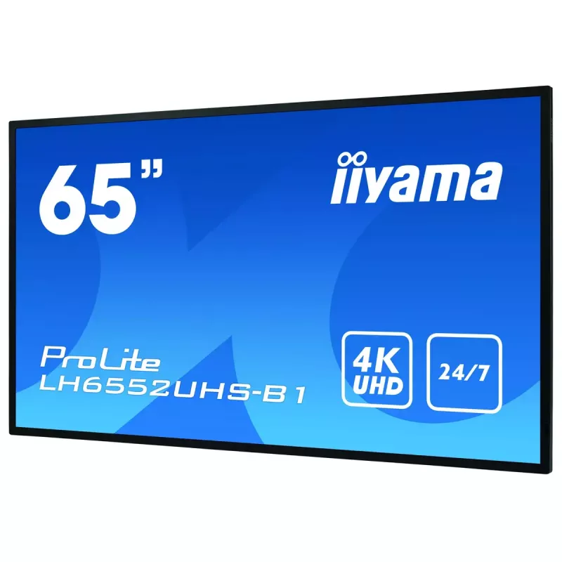 Digital-signagedisplay IIYAMA LH6552UHS-B1 64,5 inch IPS 4K 3840x2160 500 cd/m² Android 8.0 24/7 zwart