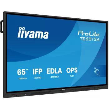Interactief flatscreen IIYAMA TE6513A-B2AG 64,5 inch (163,8 cm) 4K UHD 500 cd/m² Wi-Fi Android 24/7 touchscreen