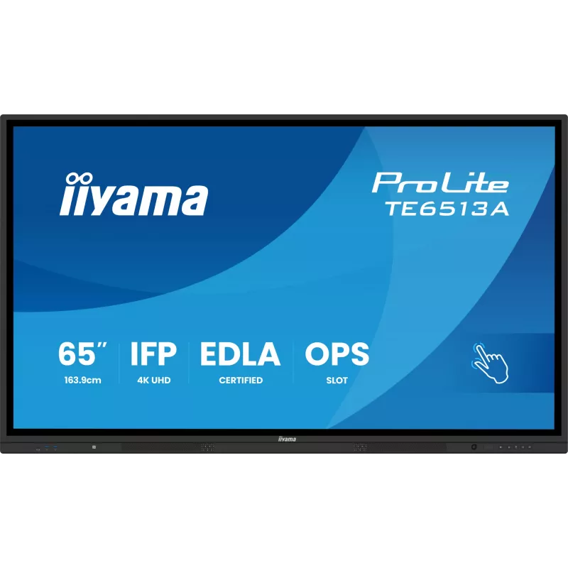 Interactief flatscreen IIYAMA TE6513A-B2AG 64,5 inch (163,8 cm) 4K UHD 500 cd/m² Wi-Fi Android 24/7 touchscreen