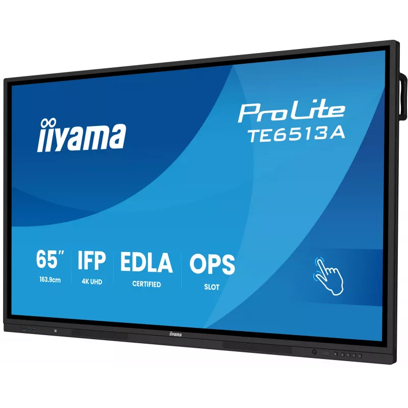 Interactief flatscreen IIYAMA TE6513A-B2AG 64,5 inch (163,8 cm) 4K UHD 500 cd/m² Wi-Fi Android 24/7 touchscreen