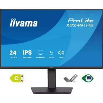 Monitor IIYAMA XB2491HS-B1 60,5 cm (23,8 inch) 16:9 IPS met HDMI, DisplayPort en ingebouwde luidsprekers