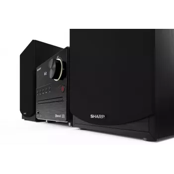 Home-audio microsysteem Sharp XL-B512(BK) – 45 W, enkele cd-speler, FM-radio, MP3, bananen-luidsprekeraansluitingen, zwart