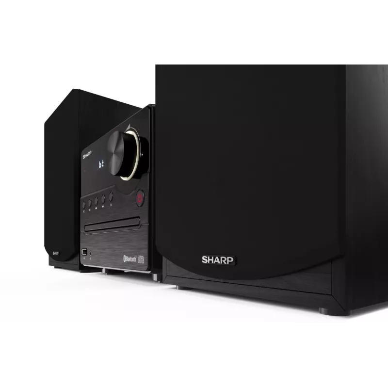 Home-audio microsysteem Sharp XL-B512(BK) – 45 W, enkele cd-speler, FM-radio, MP3, bananen-luidsprekeraansluitingen, zwart