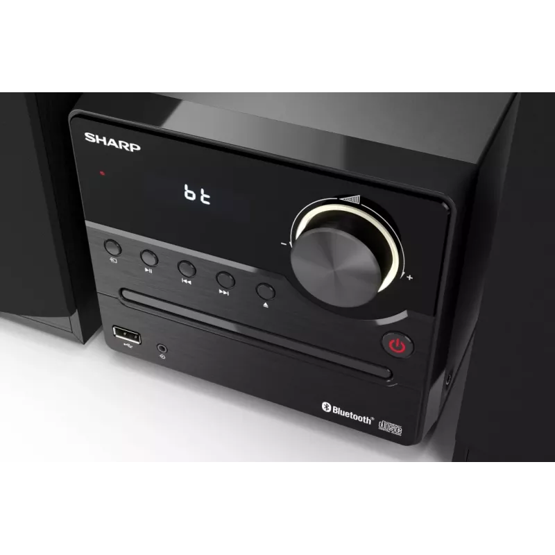 Home-audio microsysteem Sharp XL-B512(BK) – 45 W, enkele cd-speler, FM-radio, MP3, bananen-luidsprekeraansluitingen, zwart