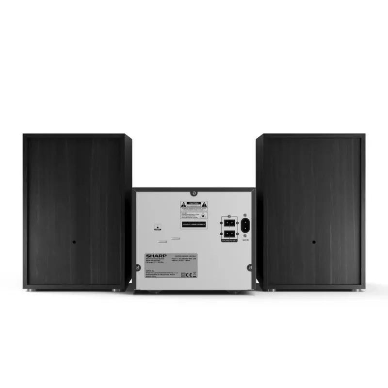 Home-audio microsysteem Sharp XL-B512(BK) – 45 W, enkele cd-speler, FM-radio, MP3, bananen-luidsprekeraansluitingen, zwart