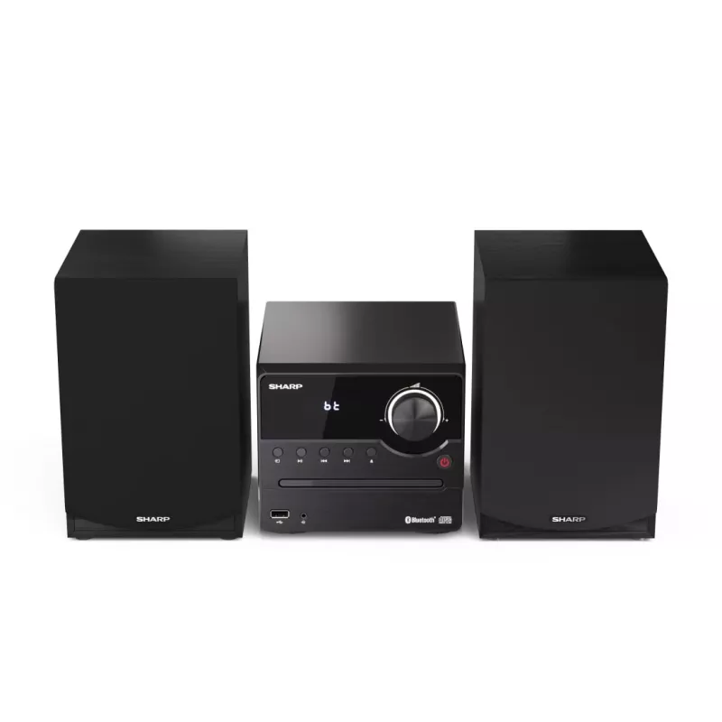 Home-audio microsysteem Sharp XL-B512(BK) – 45 W, enkele cd-speler, FM-radio, MP3, bananen-luidsprekeraansluitingen, zwart