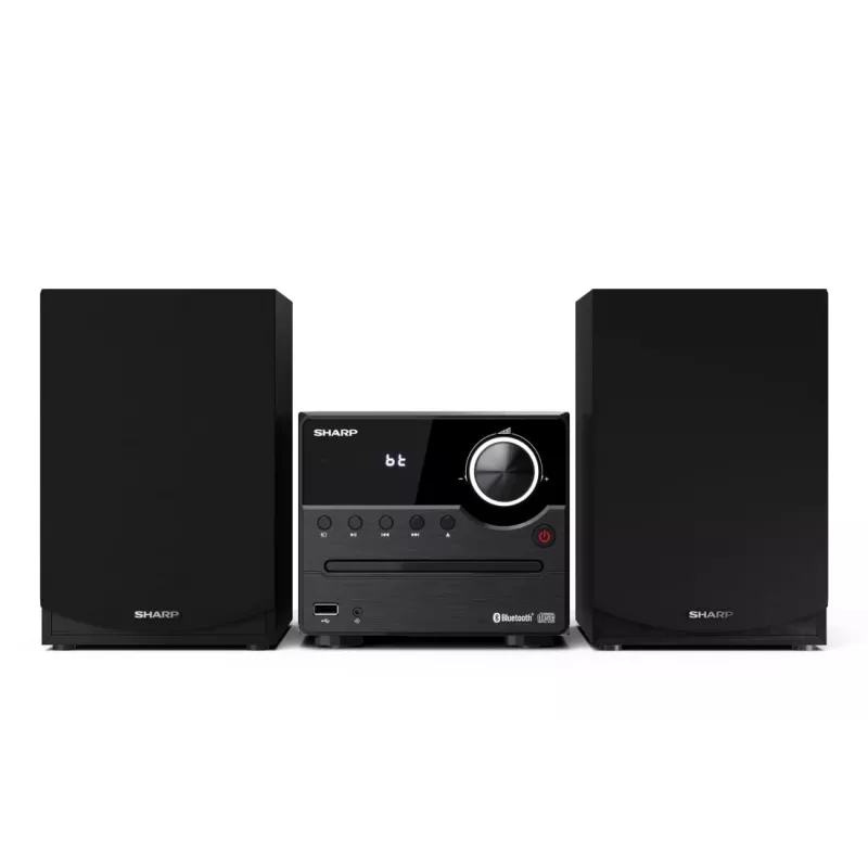 Home-audio microsysteem Sharp XL-B512(BK) – 45 W, enkele cd-speler, FM-radio, MP3, bananen-luidsprekeraansluitingen, zwart