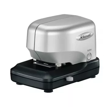 Rexel Stella30 elektrische cartridgenietmachine zilver/zwart, 30 vel, 5000 nietjes, zwart, zilver, 215 mm, 196 mm, 138 mm