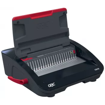 GBC CombBind® CB25E elektrische bindmachine, kam-bindmachine, elektrisch, 390 vel, zwart, rood