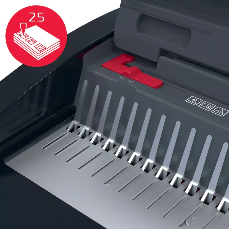 GBC CombBind® CB25E elektrische bindmachine, kam-bindmachine, elektrisch, 390 vel, zwart, rood