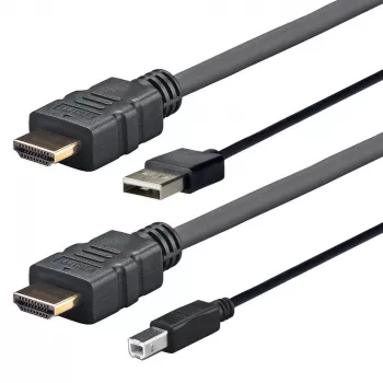 Vivolink PROHDMIUSBAB4AMP videokabel-adapter 4 m HDMI + USB Type-A HDMI + USB Type-B zwart