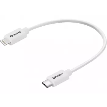 Sandberg USB-C PD naar Lightning MFI 0.2M, 0,2 m, Lightning, USB C, stekker, stekker, wit