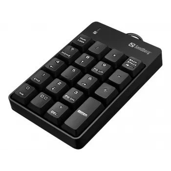 Sandberg USB bekabeld numeriek toetsenblok, USB, 19, laptop/PC, 1,5 m, zwart