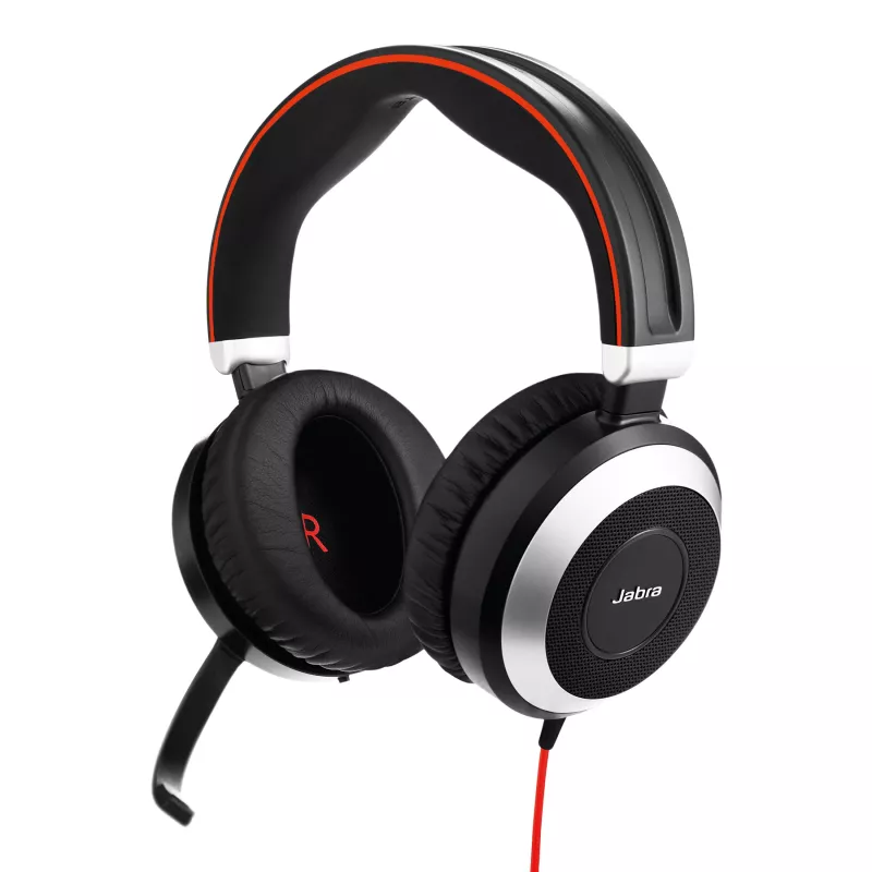 Jabra Evolve 80 MS stereo, bekabeld, kantoor/callcenter, 646 g, headset, zwart