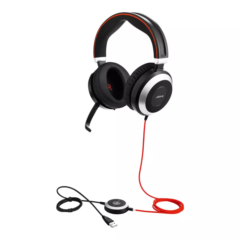 Jabra Evolve 80 MS stereo, bekabeld, kantoor/callcenter, 646 g, headset, zwart