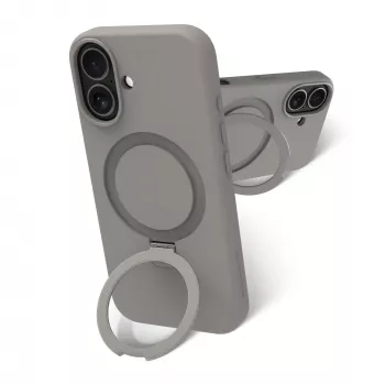 Telefoonhoesje dbramante1928 Roskilde MS Kick ICON voor Apple iPhone 17, monochroom grijs, tafelstandaard