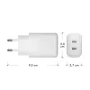 Wandlader dbramante re-charge Pro — 2× USB-C 25W, 110–240V, Wit