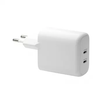 Wandlader dbramante re-charge Pro — 2× USB-C 25W, 110–240V, Wit