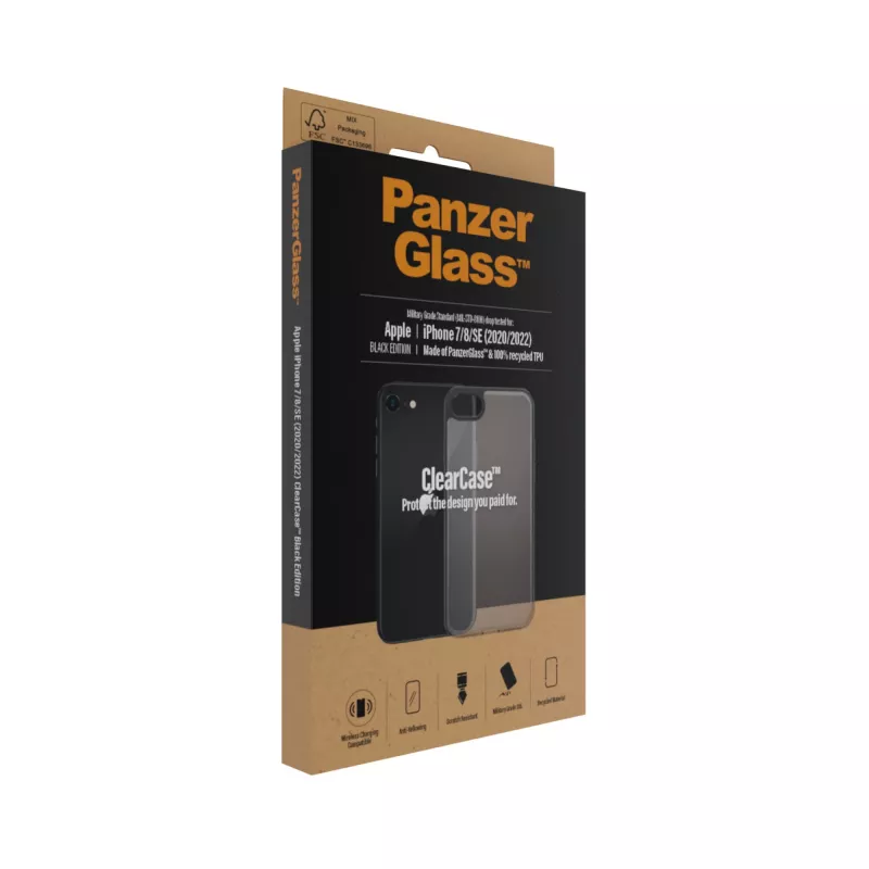 PanzerGlass ® ClearCase iPhone 8 | 7 | SE (2020/2022) | Zwart