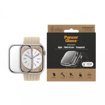 PanzerGlass Full Body-screenprotector voor Apple Watch Series 9/8/7 45 mm, transparant (3659)