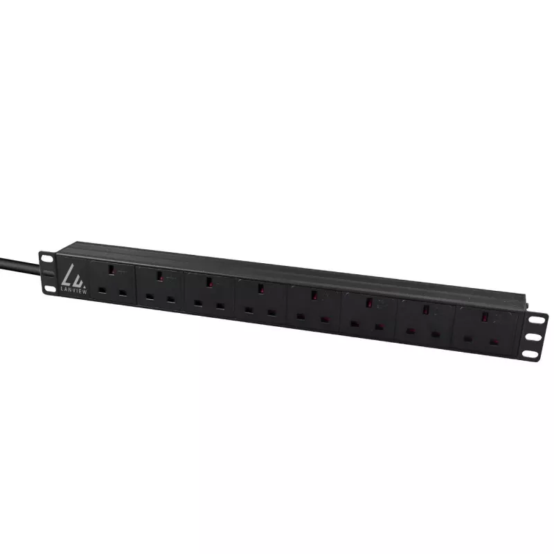 Lanview LVR-3MUK-SPD-UK8 stroomverdeeleenheid (PDU) 8 AC-uitgangen 1,4U zwart