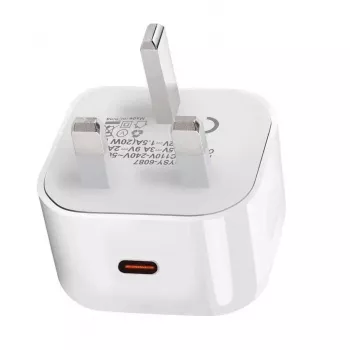 eSTUFF Home Charger USB-C PD 3A 20W, UK-stekker - wit