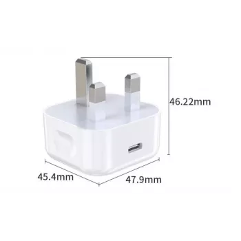 eSTUFF Home Charger USB-C PD 3A 20W, UK-stekker - wit