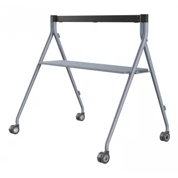Vloerstandaard Yealink MB-FS-P750T zilver met opbergvak voor MeetingBoard Pro 75 inch