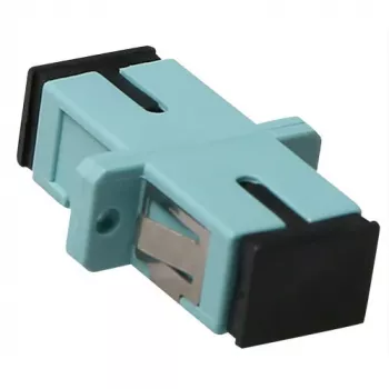 ACT glasvezel SC-SC simplex-adapter OM3, SC/SC, aqua kleur, zirkonia keramiek, 1 stuks