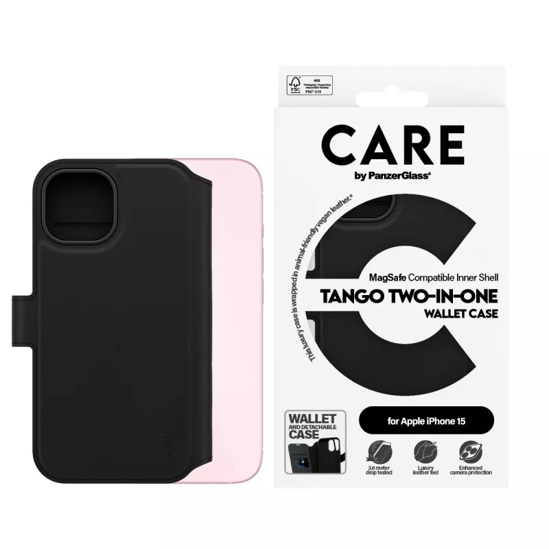PanzerGlass CARE™ by ® Tango 2-in-1 Wallet Case met MagSafe iPhone 15